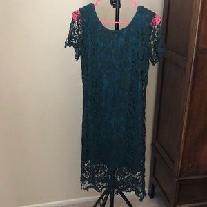 Green lace dress